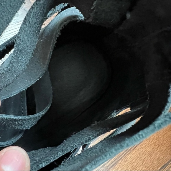 Free People Hybrid Strappy Suede Leather Boots Booties Heels Size 40 US 9-9.5, - Picture 15 of 16